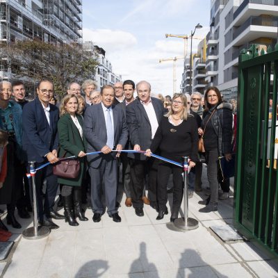 Inauguration du tronçon sud du parc Jacques Chirac